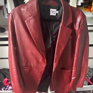 Princess polly red leather jacket